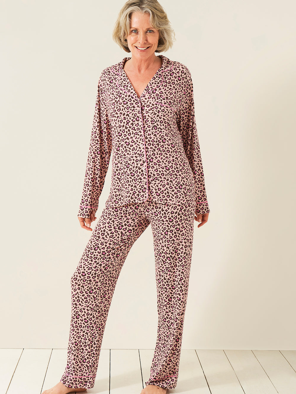 Long Pajama Set - Liquorice Leopard Charming Garment Enterprises Co