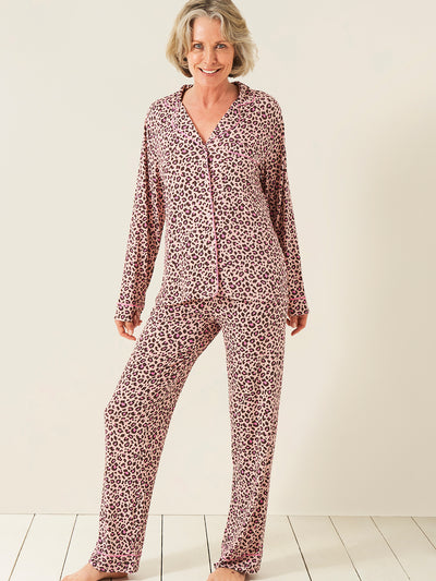 Long Pajama Set - Liquorice Leopard Charming Garment Enterprises Co