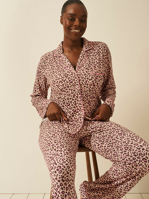 Long Pajama Set - Liquorice Leopard Charming Garment Enterprises Co