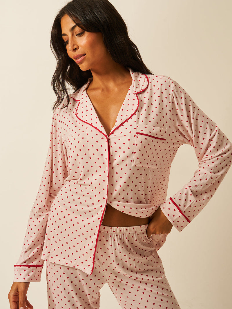 Long Pajama Set - Mini Heart