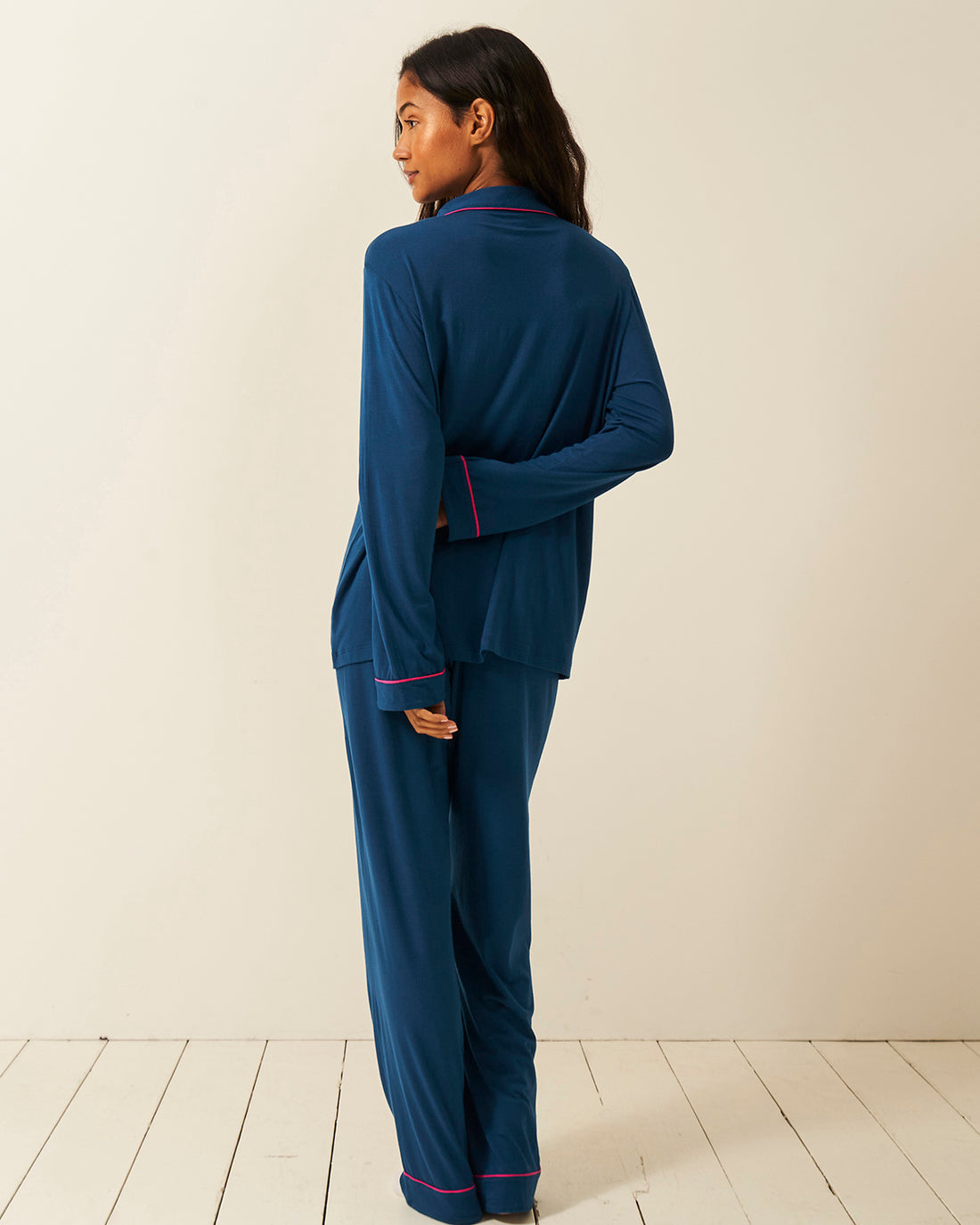 Long Pajama Set - Midnight and Raspberry