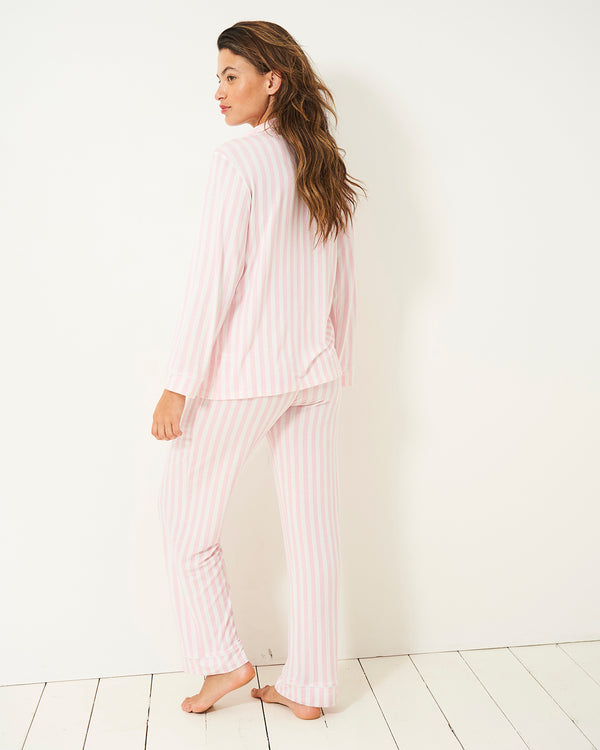 Long Pajama Set - Pale Pink Stripe