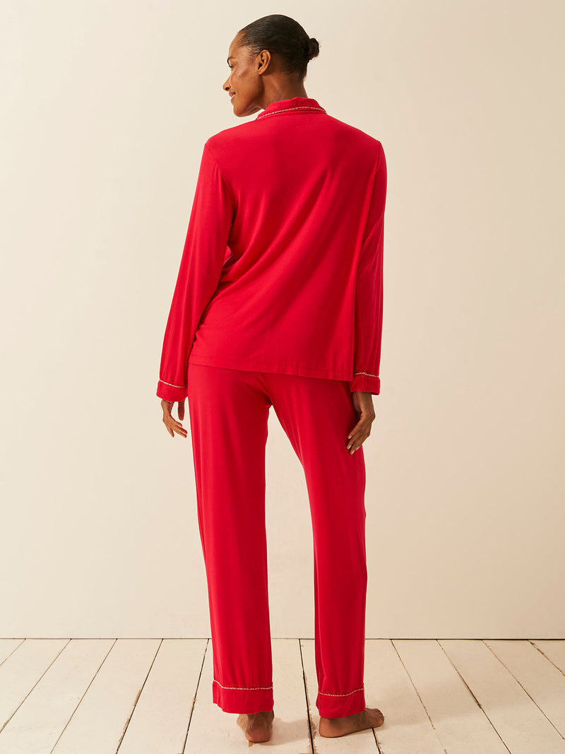 Long Pajama Set - Lipstick Red