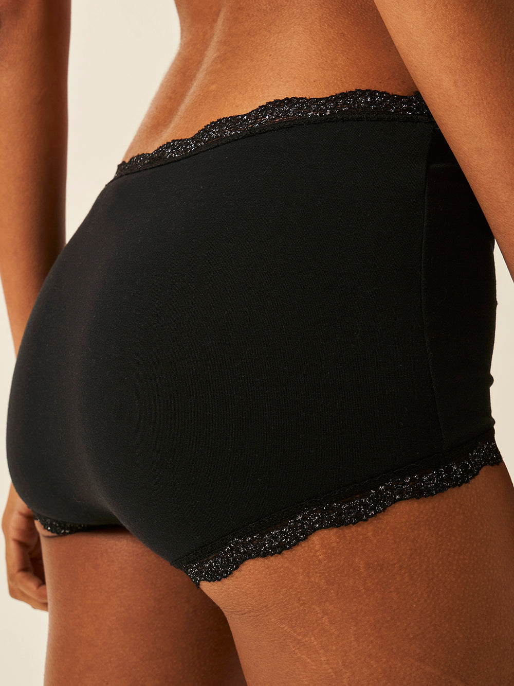 Hipster Brief - Black Sparkle Lace Stripe & Stare