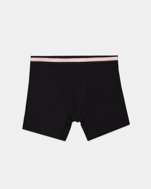 Men's Boxer - Black with Metallic Waistband Stripe & Stare