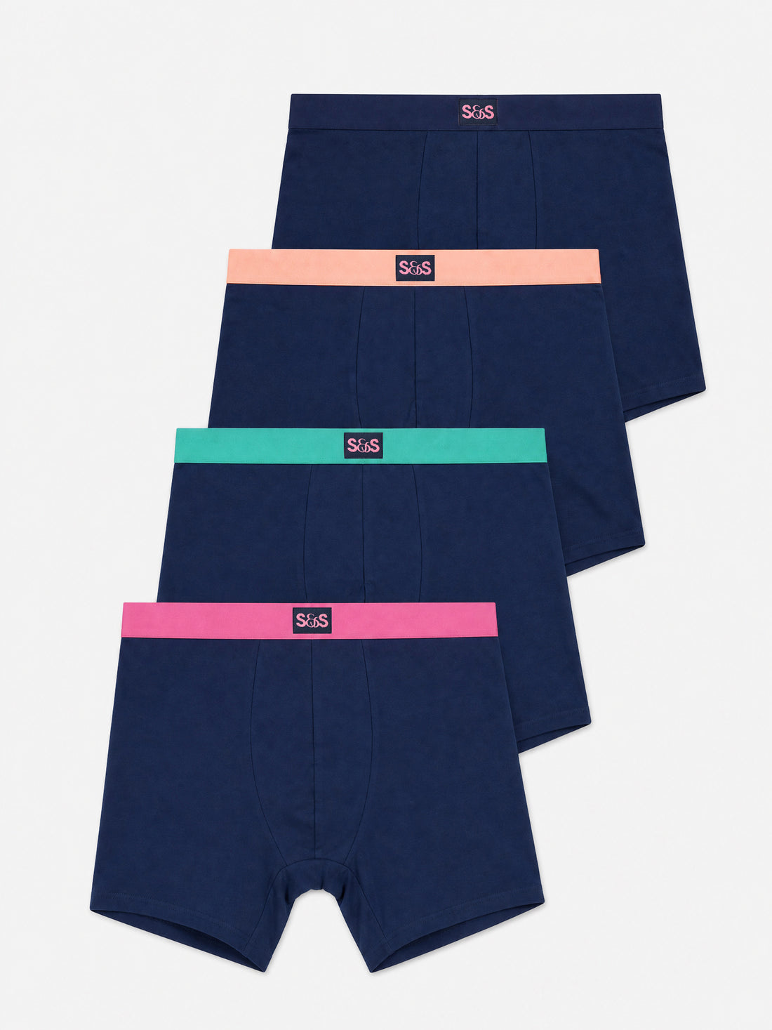 Men's Boxer Four Pack - Navy Contrasts