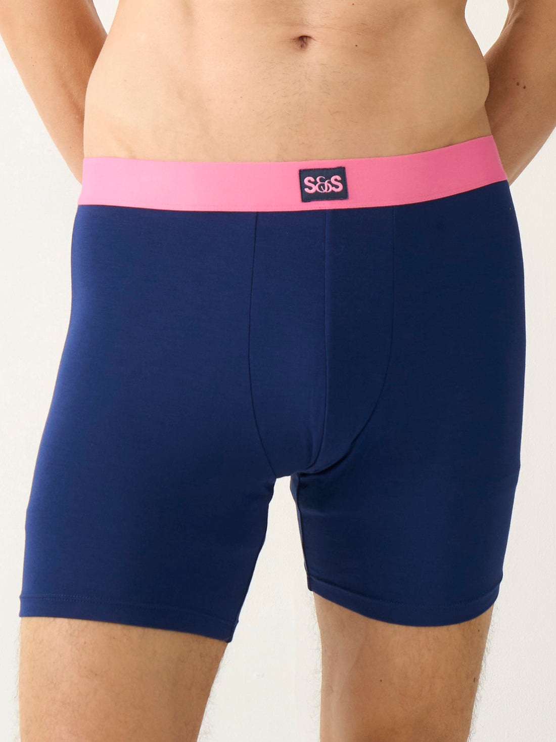 Men's Boxer - Navy & Pop Pink