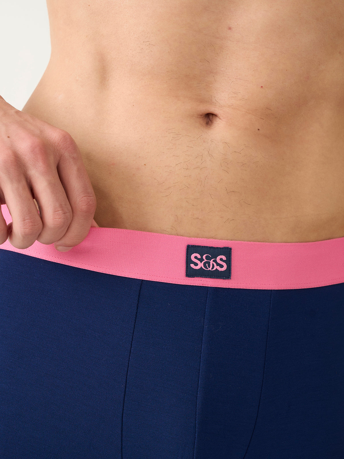 Men's Boxer - Navy & Pop Pink