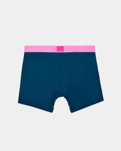 Men's Boxer - Midnight and Neon Pink Stripe & Stare