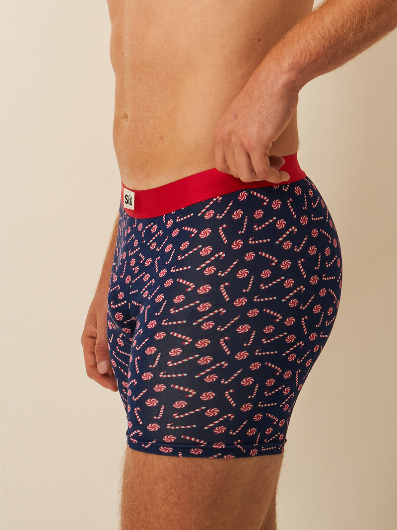 Men's Boxer - Navy Candy Cane Swirl
