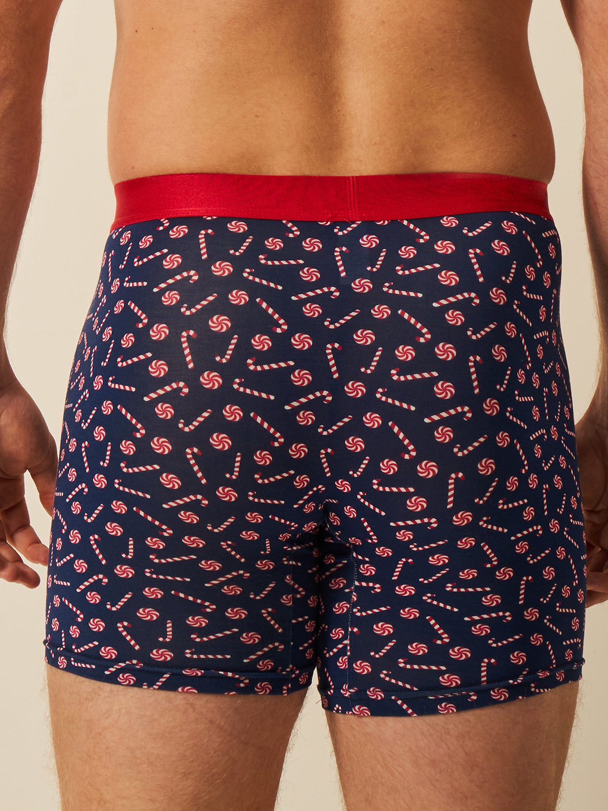 Men's Boxer - Navy Candy Cane Swirl