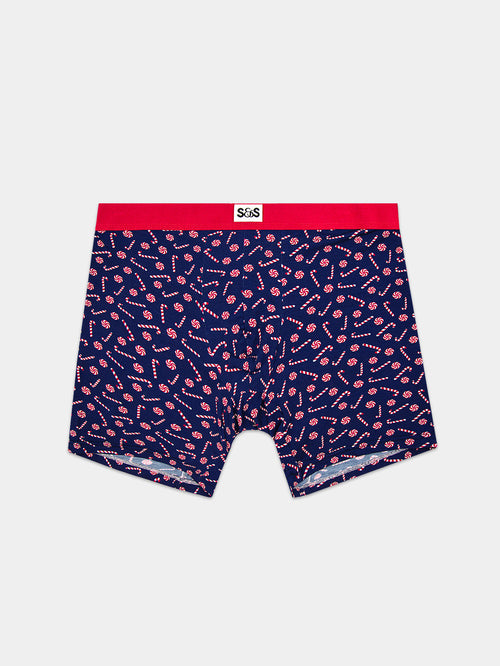 Men's Boxer - Navy Candy Cane Swirl