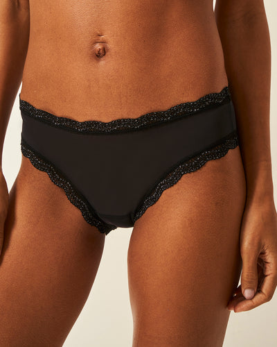 Mesh Original Brief - Black Sparkle Lace Stripe & Stare