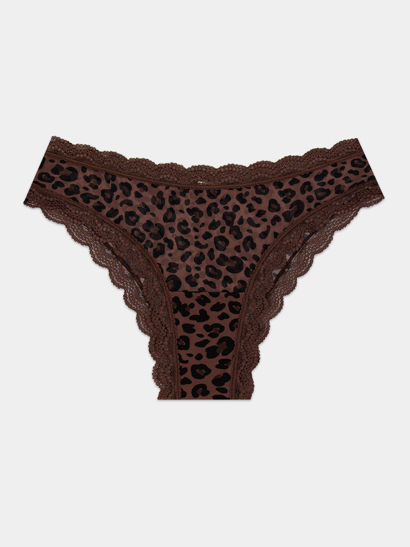Mesh Brazilian Brief - Chocolate Leopard