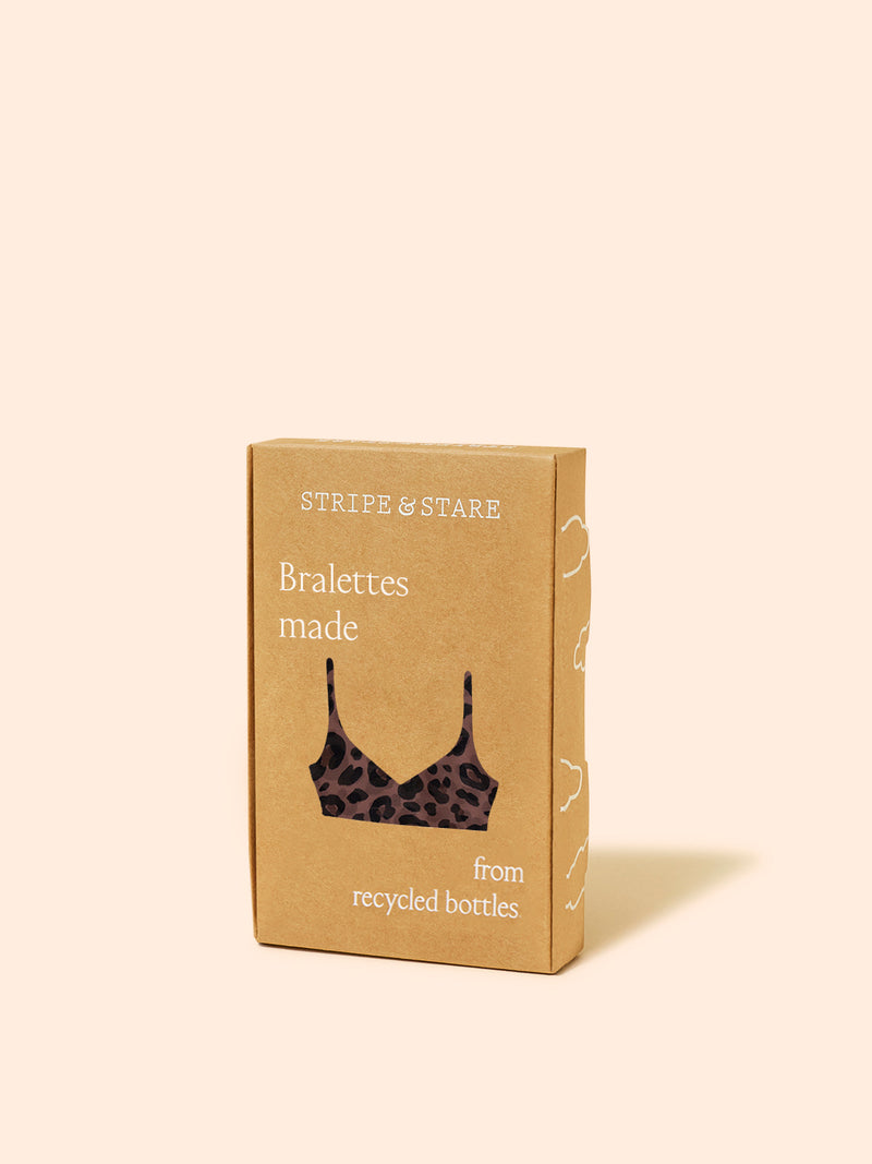 Triangle Lace Mesh Bra - Chocolate Leopard