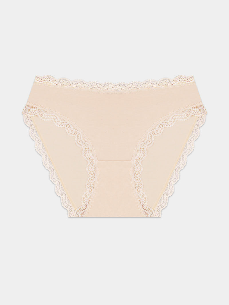 Mid Rise High Leg Brief - Sand