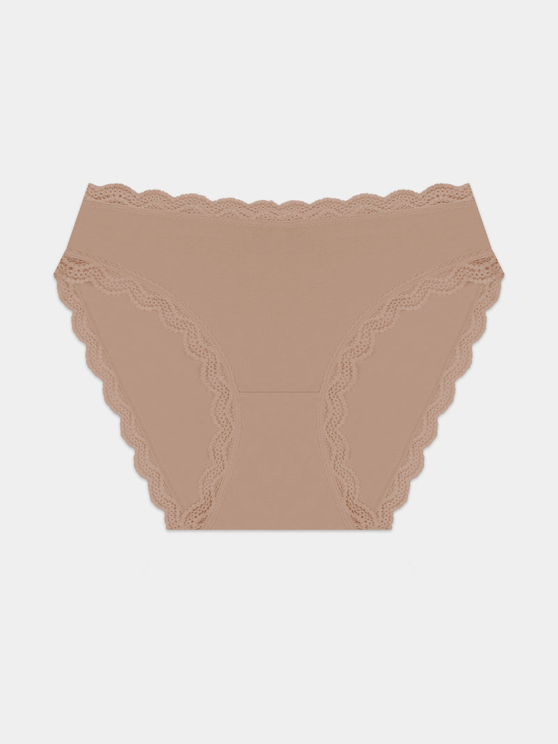 Mid Rise High Leg Brief - Latte