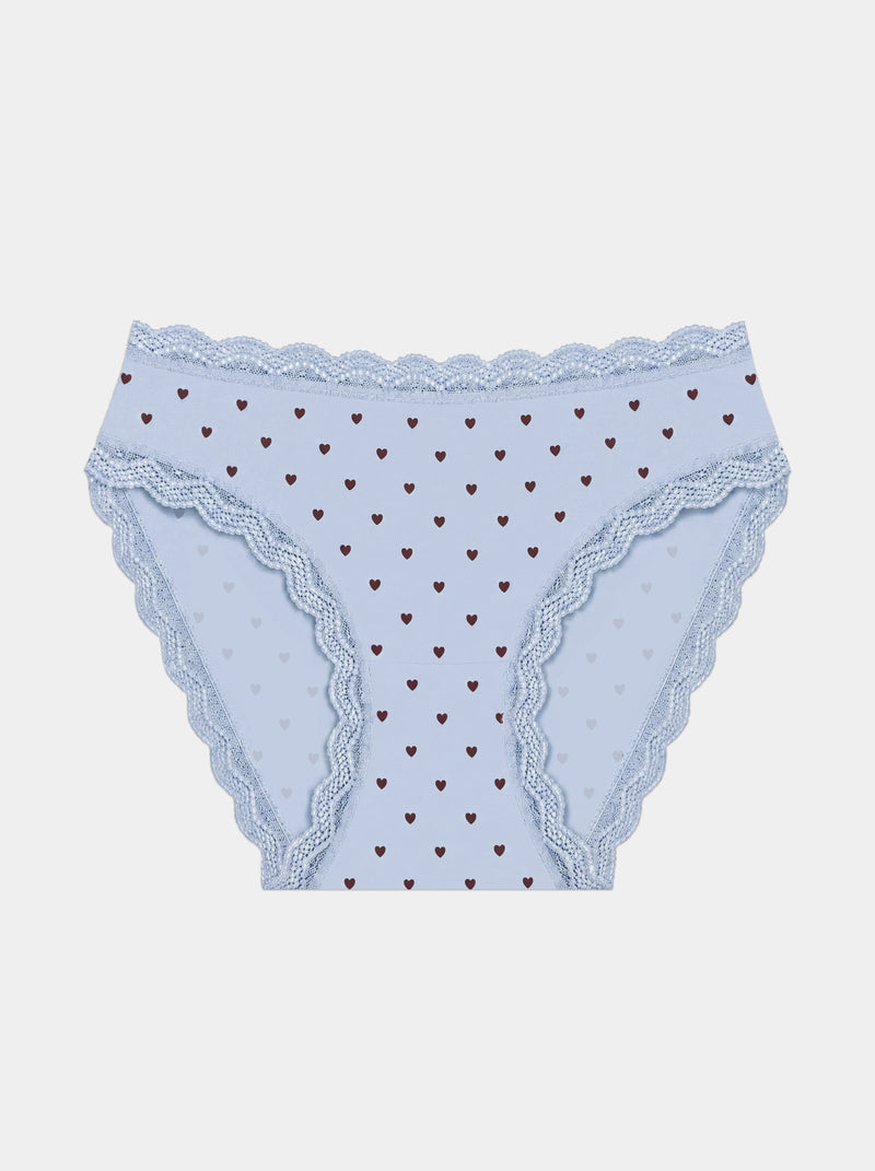 Mid Rise High Leg Brief - Icons Mini Heart