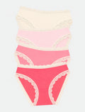 Mid Rise High Leg Brief Four Pack - Coconut Ice