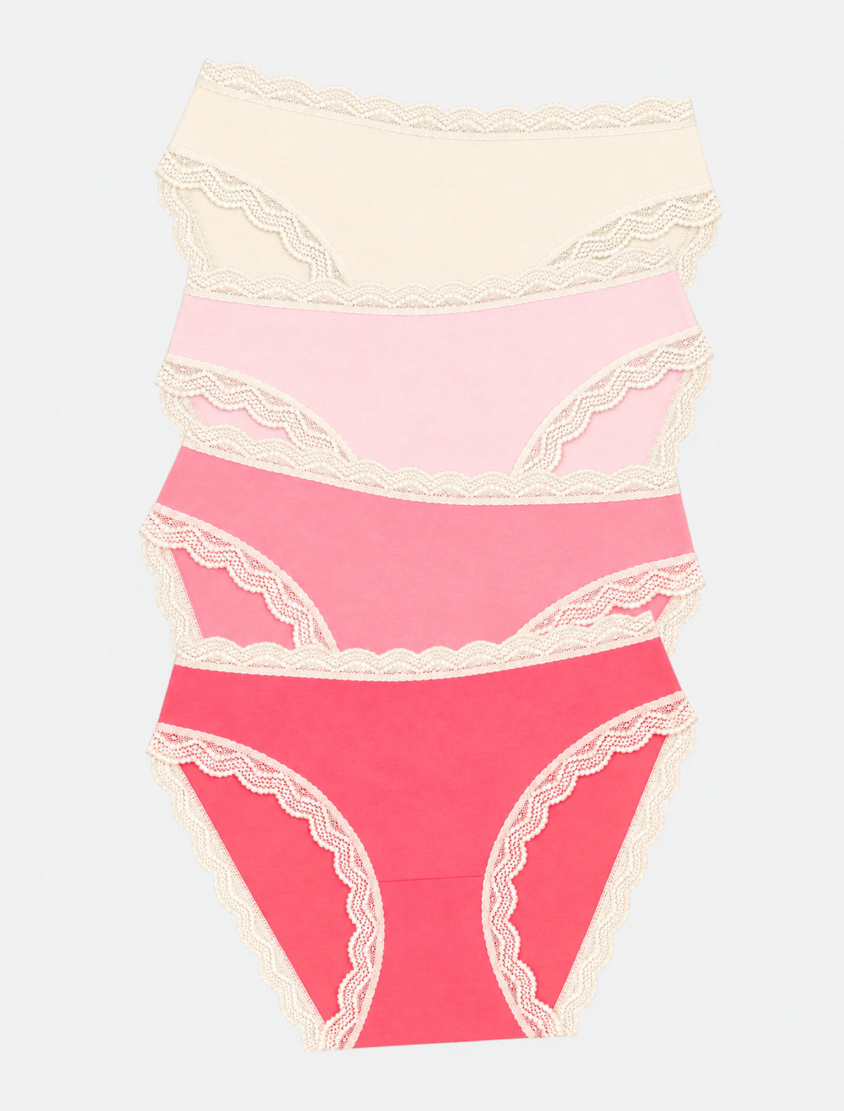 Mid Rise High Leg Brief Four Pack - Coconut Ice