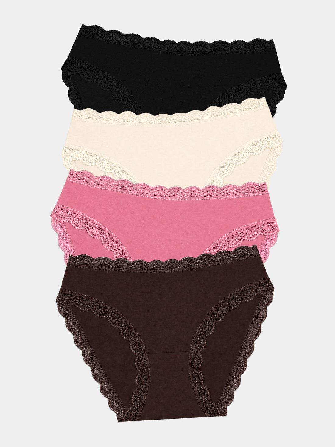 Mid Rise High Leg Brief Four Pack - Espresso Basics