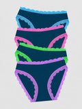 Mid Rise High Leg Brief Four Pack - Midnight Neon