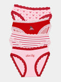 Mid Rise High Leg Brief Four Pack - Santa Baby