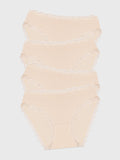 Mid Rise High Leg Brief Four Pack - Sand