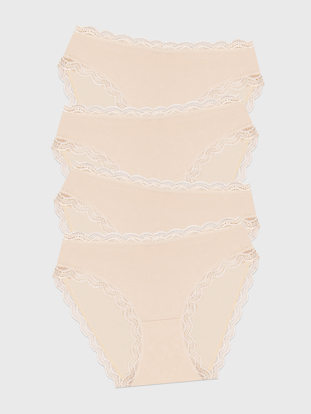 Mid Rise High Leg Brief Four Pack - Sand