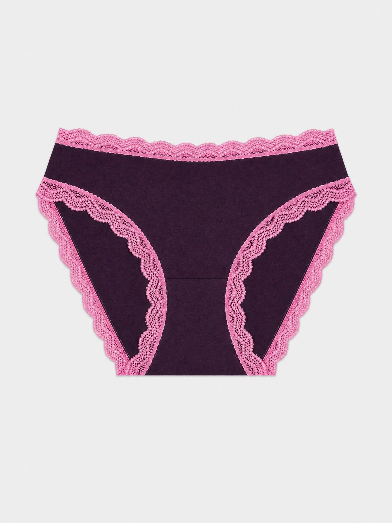 Mid Rise High Leg Brief - Black Cherry & Pop Pink