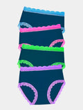 High Rise Brief Four Pack - Midnight Neon