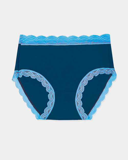 High Rise Brief - Midnight Neon Blue Stripe & Stare®