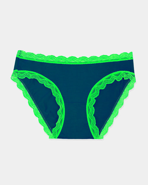 The Original Brief - Midnight Neon Green Stripe & Stare