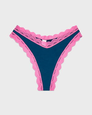 Dipped Thong - Midnight Neon Pink