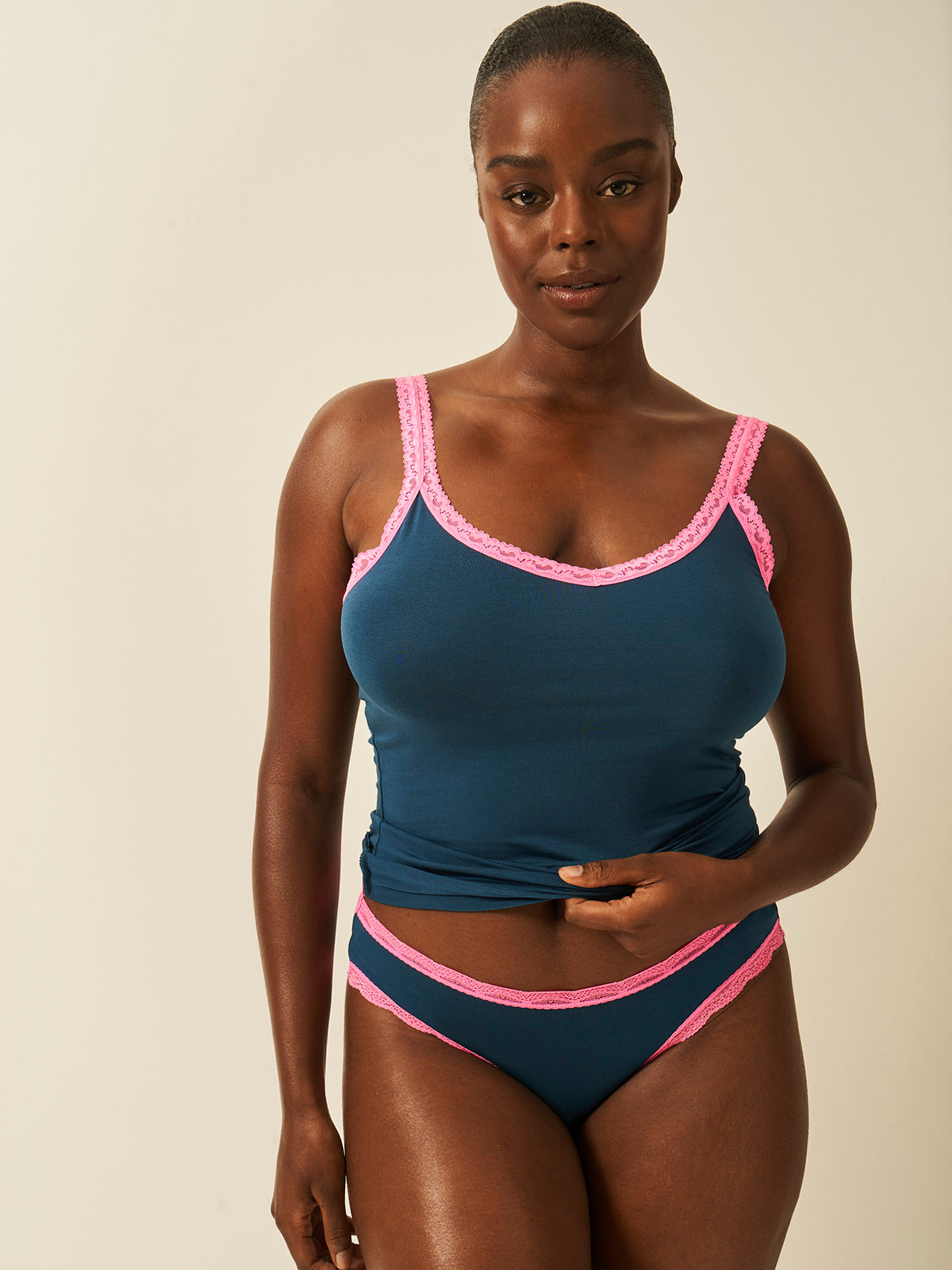 Lace Cami - Midnight Neon Pink Charming Garment Enterprises Co