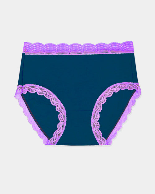 High Rise Brief - Midnight Neon Purple Stripe & Stare®