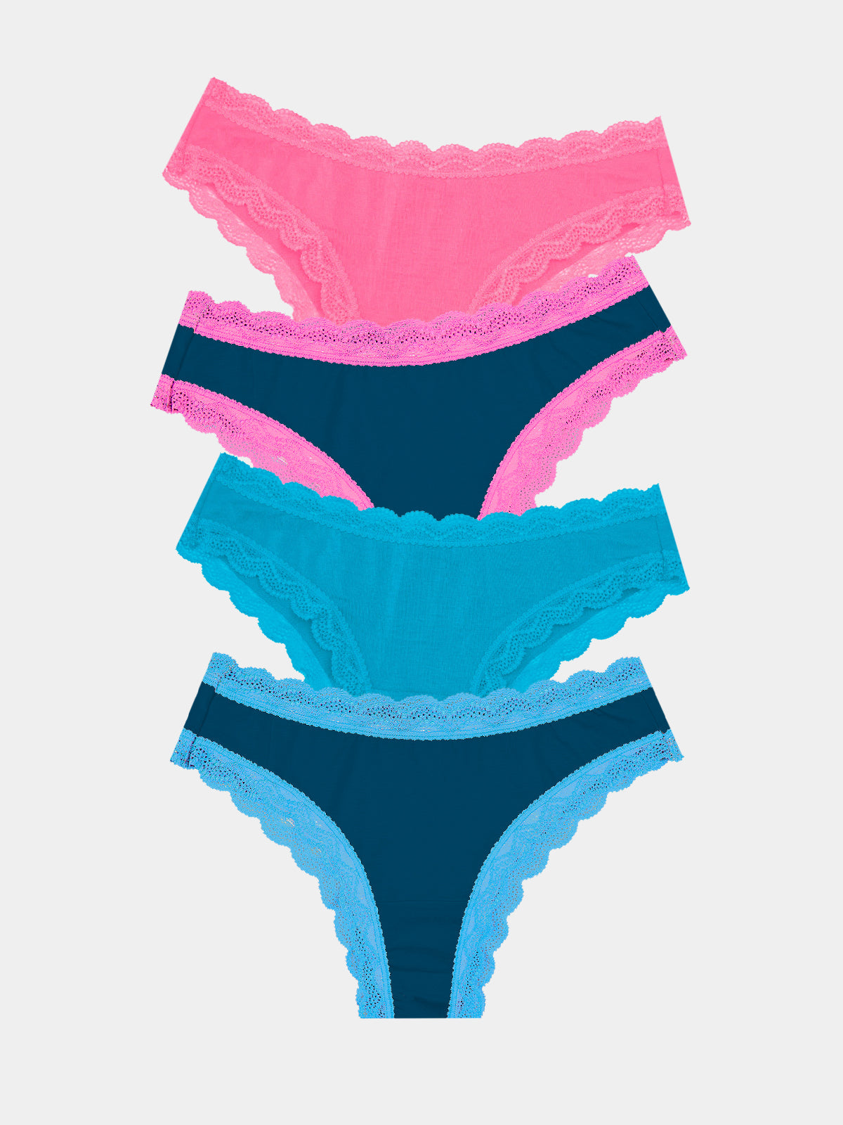 Brazilian Brief Four Pack - Midnight Neon Pink & Blue Charming Garment Enterprises Co