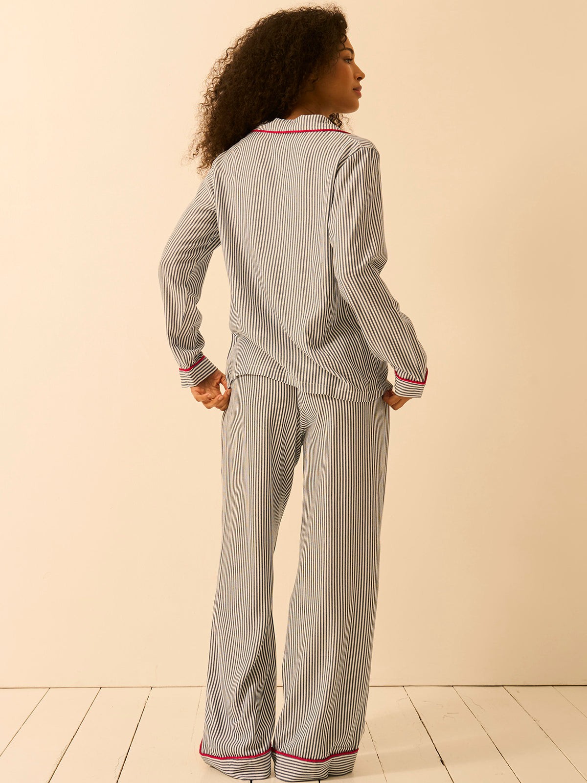 Soft Brushed Woven Pajama Bottoms - Midnight Stripe