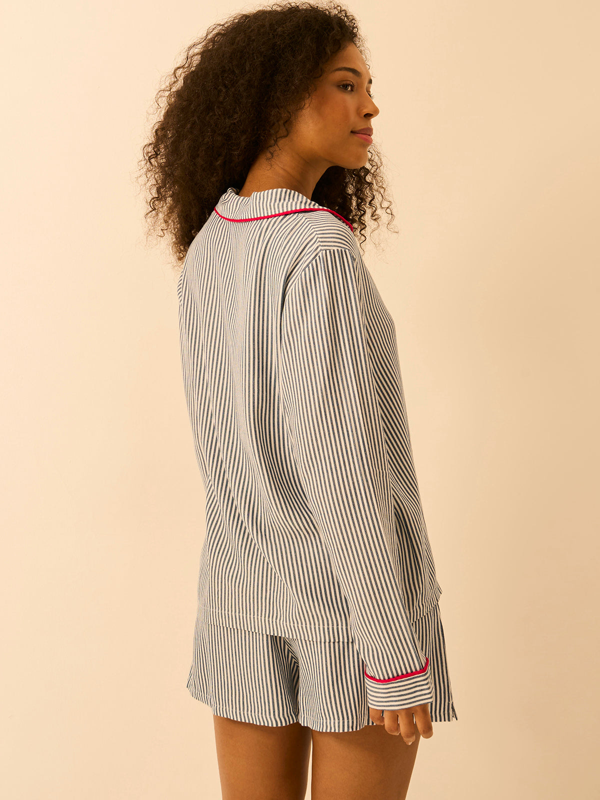 Soft Brushed Woven Pajama Shorts - Midnight Stripe
