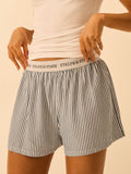 Soft Brushed Woven Pajama Shorts - Midnight Stripe