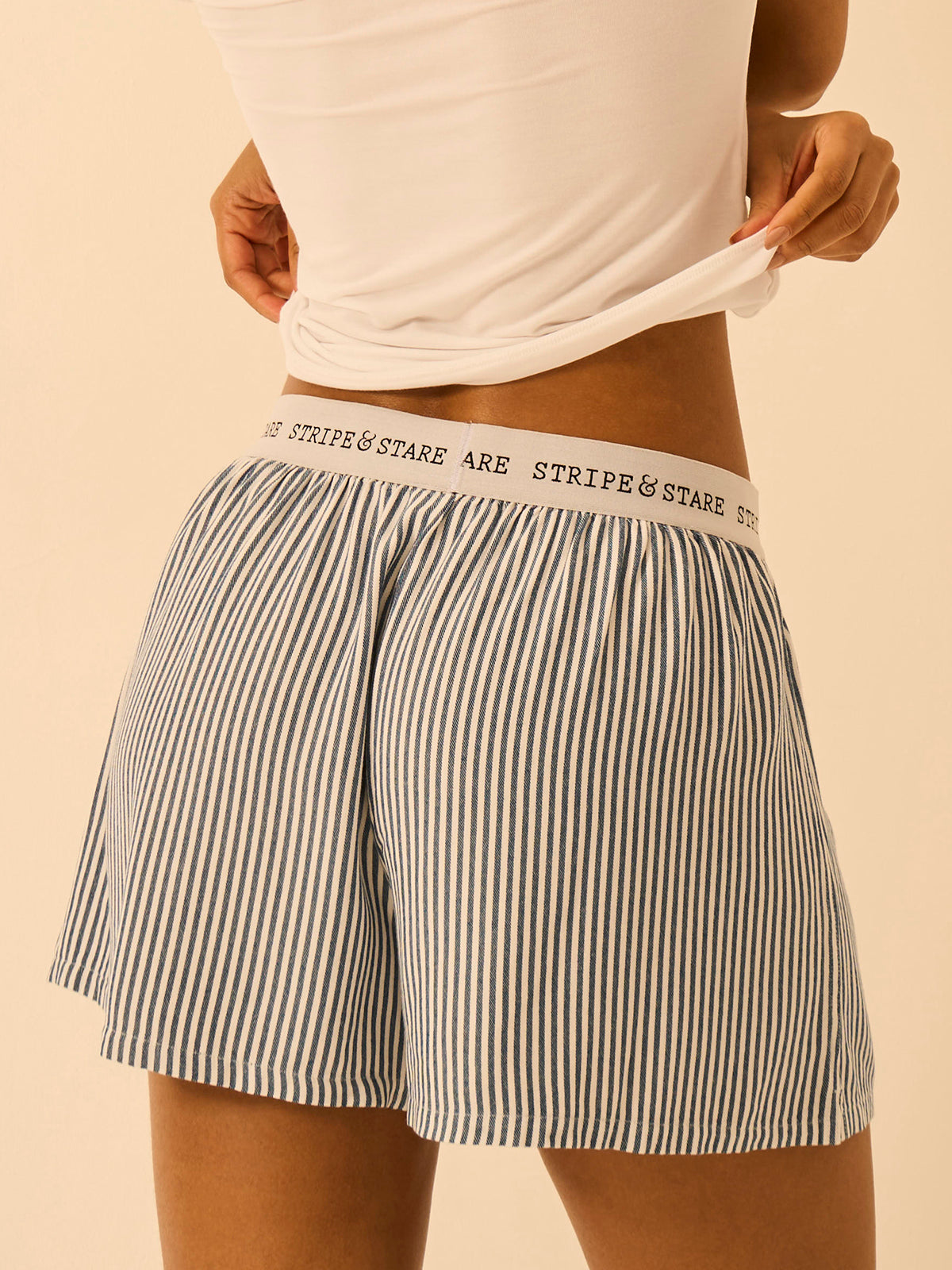Soft Brushed Woven Pajama Shorts - Midnight Stripe