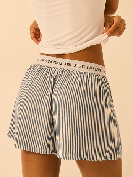 Soft Brushed Woven Pajama Shorts - Midnight Stripe