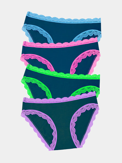 The Original Brief Four Pack - Midnight Neon Stripe & Stare