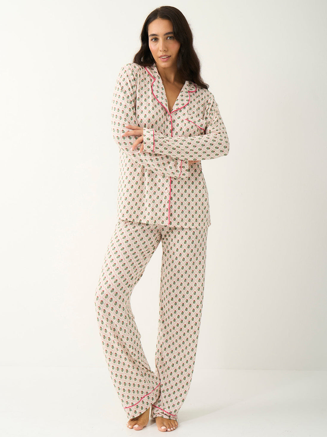 Long Pajama Set - Mistletoe Kisses
