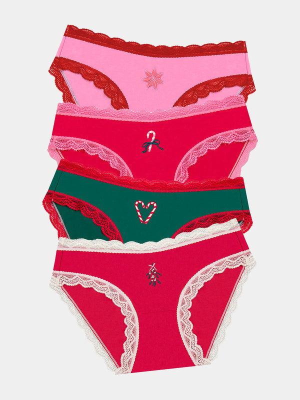 The Original Brief Four Pack - Mistletoe Kisses Charming Garment Enterprises Co