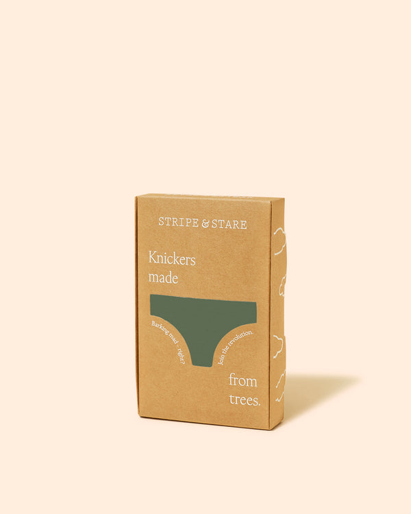 Dipped Tanga Brief - Modern Khaki Stripe & Stare