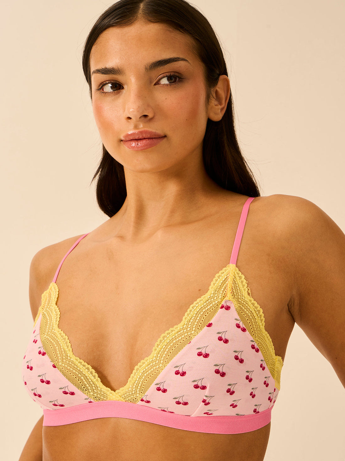 Light Lace Triangle Lace Bra - Cherry Baby