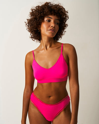 T-shirt Bra - Raspberry Stripe & Stare