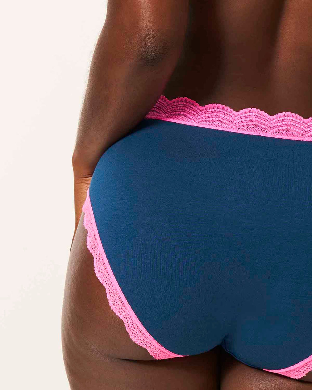 High Rise Brief - Midnight Neon Pink Stripe & Stare