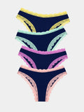 Brazilian Brief Four Pack - Navy Pastels